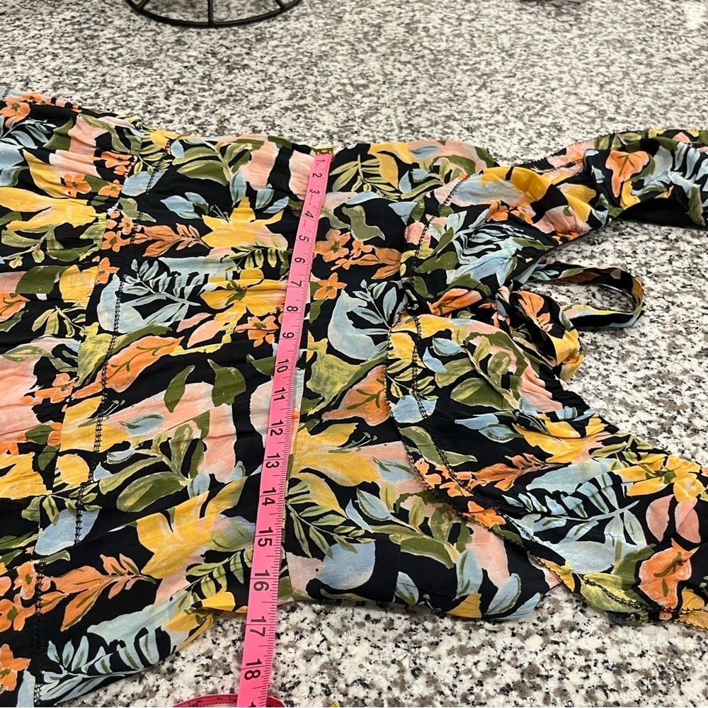 SAYLOR Karalyn Dress Babydoll Tropical Floral Ruffle Mini Dress Size Large - Picture 9 of 9